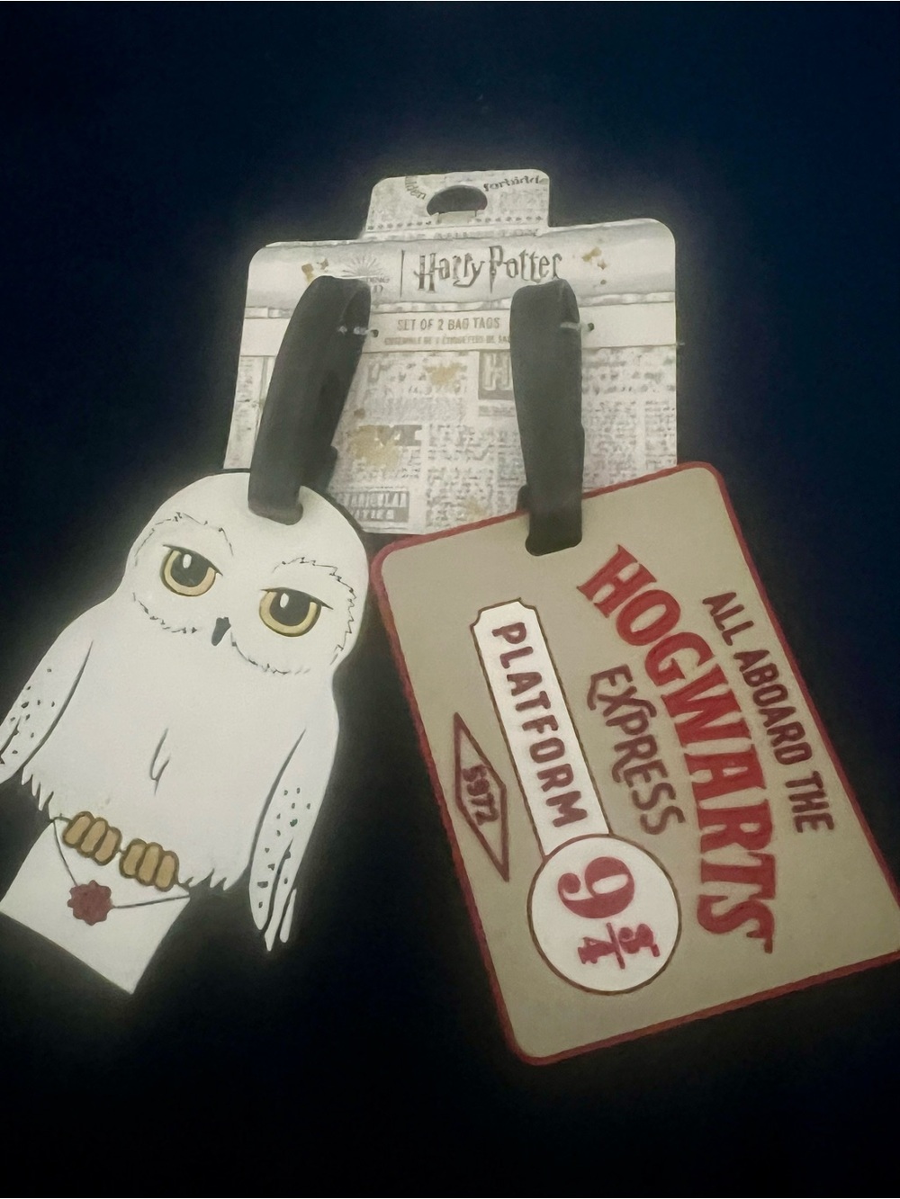 Warner Bros. White Hedwig & Cream Hogwarts Express Kids Bag Tags